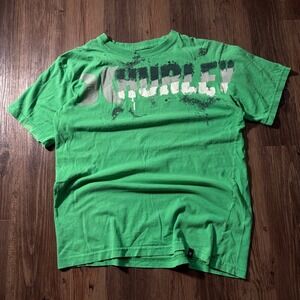 Hurley Men's Green‎ Graphic T-Shirt XL Cotton Short Sleeve Casual